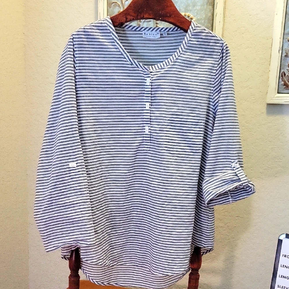 Habitat Striped Black and White Top Size XL